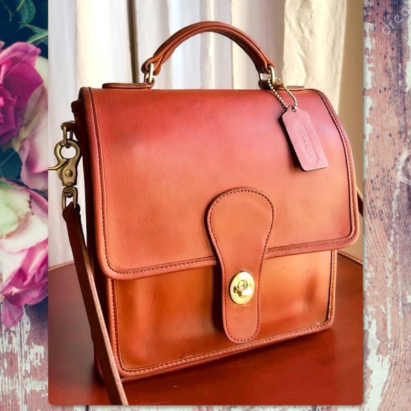 VINTAGE COACH BRITISH TAN LEATHER TURNLOCK STATION BAG 5130 - Picture 13 of 17